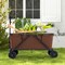 Costway Heavy-Duty Wagon Cart with Adjustable Handlebar Bottle Holders & Storage Pocket Coffee/Grey